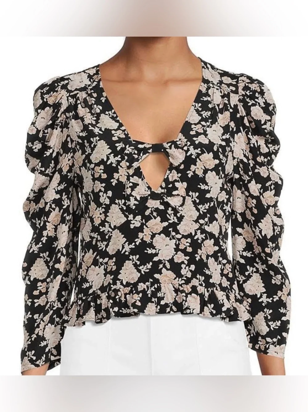 New NWT LOVESHACKFANCY Louis floral silk blouse size 10